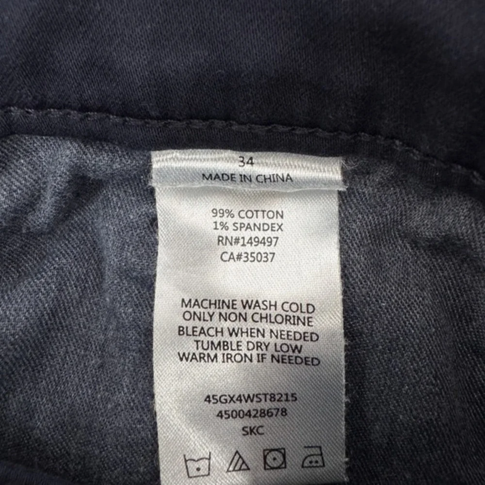 Joe's Jeans Chino Pants Mens Size 34x33 Navy Slim Straight Stretch Soft 5 Pocket